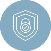Security Check Line Multi Circle Icon vector