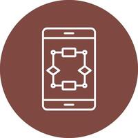 Algorithm Line Multi Circle Icon vector