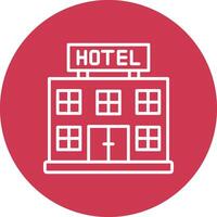 hotel línea multi circulo icono vector