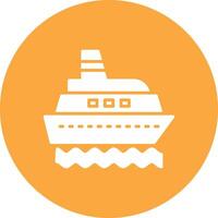 Ship Glyph Multi Circle Icon vector