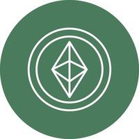 ethereum línea multi circulo icono vector