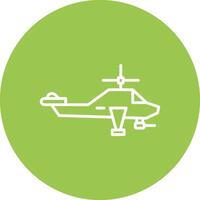 helicóptero línea multi circulo icono vector