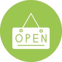 Open Sign Glyph Multi Circle Icon vector