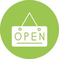 Open Sign Glyph Multi Circle Icon vector