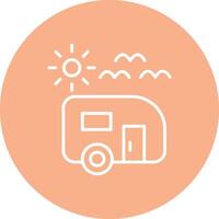 Trailer park Line Multi Circle Icon vector