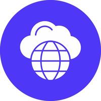 Cloud Network Glyph Multi Circle Icon vector