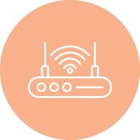 Wifi enrutador línea multi circulo icono vector