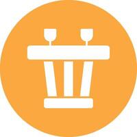 Dining Table Glyph Multi Circle Icon vector