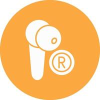 Earbud Glyph Multi Circle Icon vector