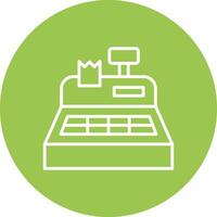 Cash Register Line Multi Circle Icon vector