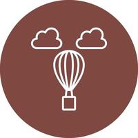 Hot Air Balloon Line Multi Circle Icon vector