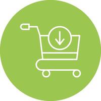 Add To Cart Line Multi Circle Icon vector