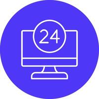 24 Hour Line Multi Circle Icon vector