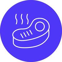 Steak Line Multi Circle Icon vector