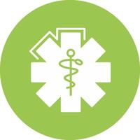 Caduceus Glyph Multi Circle Icon vector