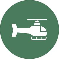 Helicopter Glyph Multi Circle Icon vector