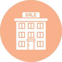 House For Sale Glyph Multi Circle Icon vector