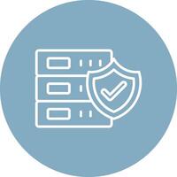 Database Security Line Multi Circle Icon vector