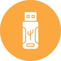 Flash Drive Glyph Multi Circle Icon vector