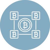 Bitcoin Blocks Line Multi Circle Icon vector