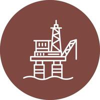 Drilling Rig Line Multi Circle Icon vector