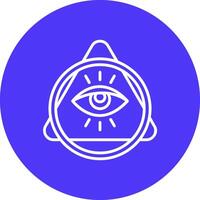 ojo de providencia línea multi circulo icono vector