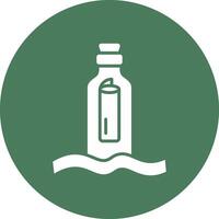 Message In A Bottle Glyph Multi Circle Icon vector