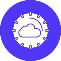 Cloud Computing Glyph Multi Circle Icon vector