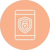 Security mobile Lock Line Multi Circle Icon vector