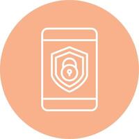 Security mobile Lock Line Multi Circle Icon vector