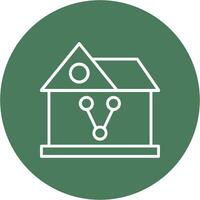 Sharing House Line Multi Circle Icon vector