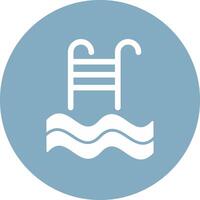 Swimming Pool Glyph Multi Circle Icon vector