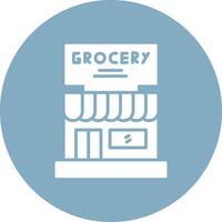 Grocery Store Glyph Multi Circle Icon vector