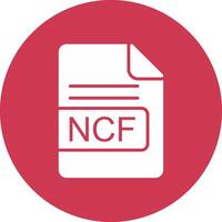 ncf archivo formato glifo multi circulo icono vector