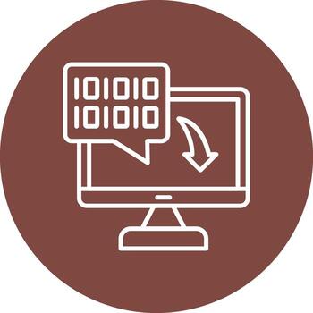 Binary Code Line Multi Circle Icon vector
