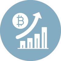 incrementar ventas glifo multi circulo icono vector