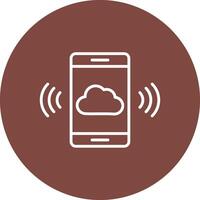 Mobile Cloud Line Multi Circle Icon vector