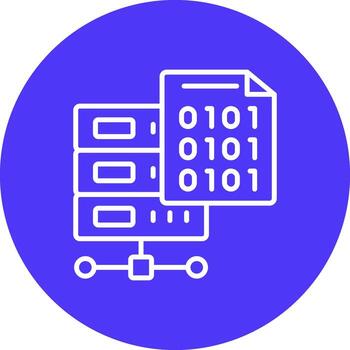 binario código línea multi circulo icono vector