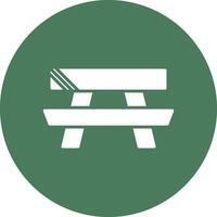 Picnic Table Glyph Multi Circle Icon vector