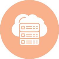 Cloud Servers Glyph Multi Circle Icon vector