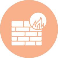 Firewall Glyph Multi Circle Icon vector