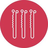 Bobby Pin Line Multi Circle Icon vector