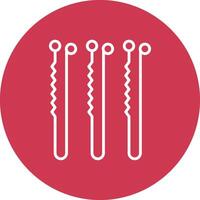 Bobby Pin Line Multi Circle Icon vector