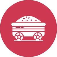 Mine Cart Glyph Multi Circle Icon vector