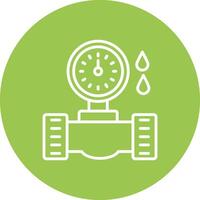 Water Meter Line Multi Circle Icon vector