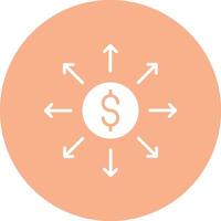 Dollar Network Glyph Multi Circle Icon vector