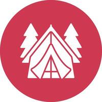 Tent Glyph Multi Circle Icon vector