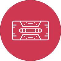 Cassette Tape Line Multi Circle Icon vector