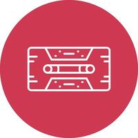 Cassette Tape Line Multi Circle Icon vector