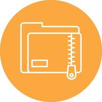 Zip Folder Line Multi Circle Icon vector